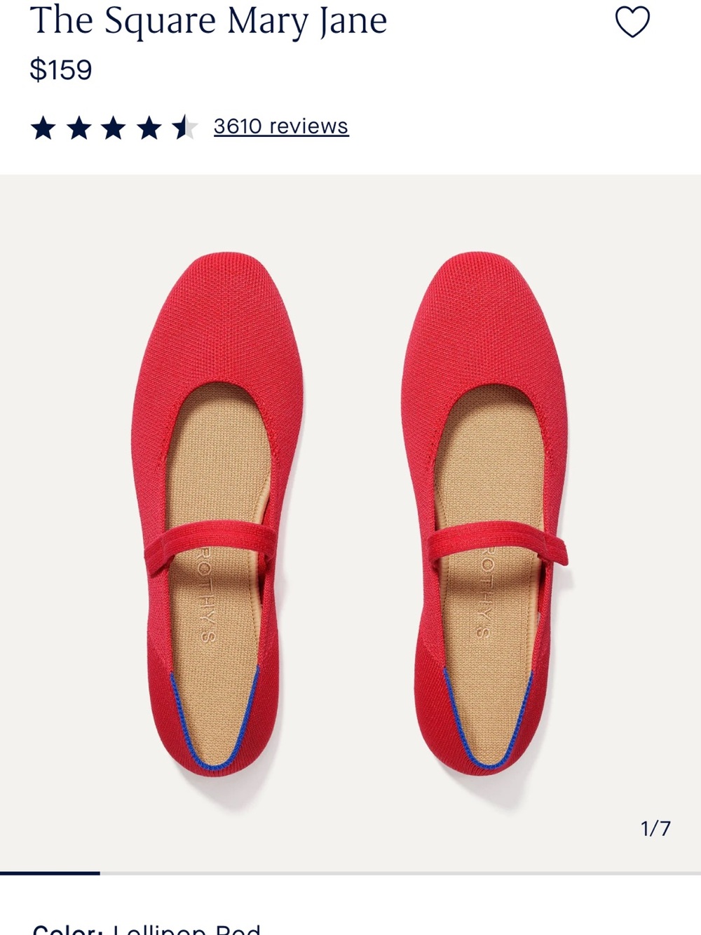 Rothy's Square Mary Jane Flats in Lollipop Red